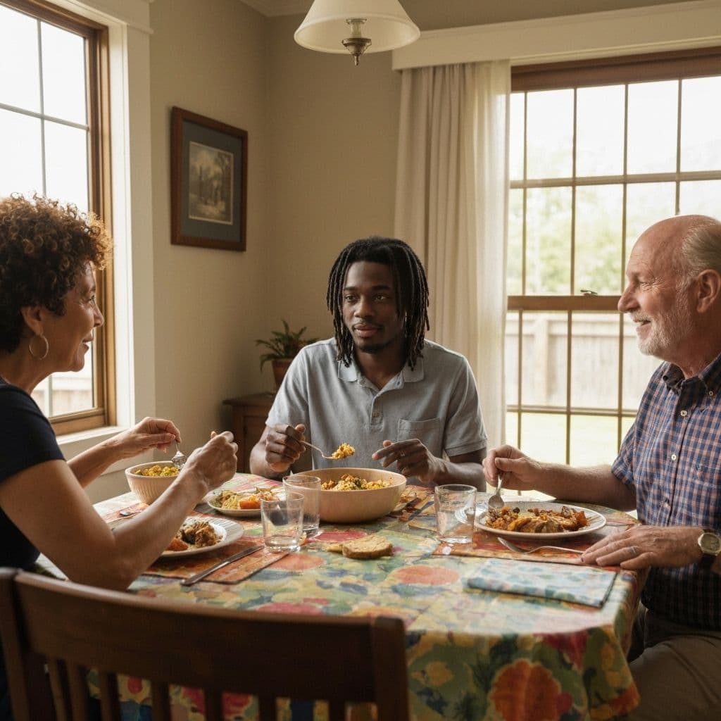 Diverse dinner group