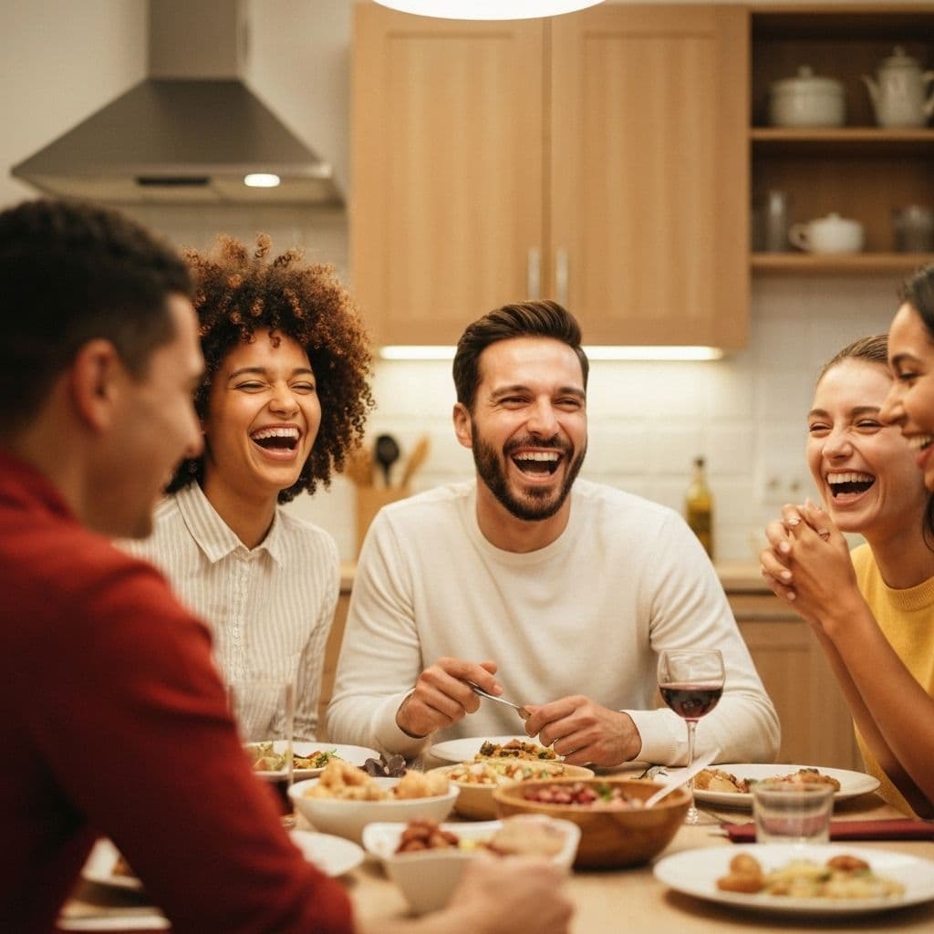 People enjoying dinner